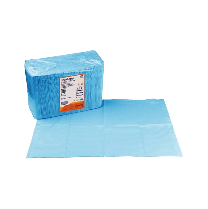 Babero Dental Impermeable Cranberry 100 Unidades 33x45 cm